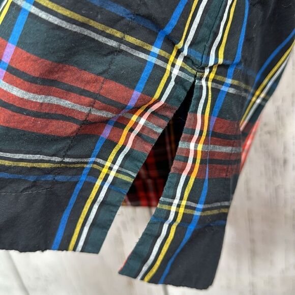 J.Crew Plaid Velvet Trim Blouse Preppy Holiday Classic Academia Chic Layering - Picture 9 of 15